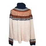 Madewell  NEW Brookdale Fair Isle Turtleneck Sweater Alpaca Cream Navy Orange XXL Photo 3
