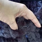 AQUA by Bloomingdale’s faux fur black v neck vest size M Photo 8