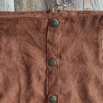 Fairycore Medium Mushroom Embroidery Floral Print Country Style Mini Skirt Brown Photo 3