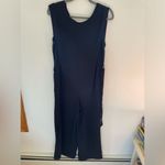 Max Studio  Women's Sleeveless Black Jumpsuit size S NWT French Terry Waist Tie Photo 3