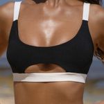 BERLOOK Contrast Trim Bikini Top ONLY 68 Black Size M Photo 0