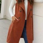 SheIn Solid double breasted waterfall collar Trench Dress S Photo 0