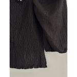 H&M  Black Smocked Puff Sleeve Square Neck Top Women's Medium Photo 1