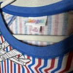 LuLaRoe  Jane Short Sleeve Sweatshirt Size Medium Airplane Stripes Fireworks 4th Photo 3