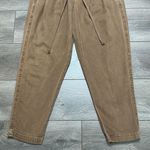 Free People Margate Paper Bag Pleated High Rise Brown Ankle Trousers Size Small Photo 4