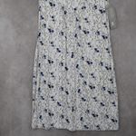 Riders By Lee  White Floral Midi Dress Blue V-Neck Casual A-Line Flare S Small Photo 3