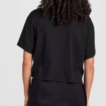 Champion  Black Physical Education Football Graphic Cropped T Shirt Womens Small Photo 4