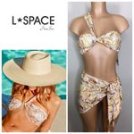 l*space New. L* floral one shoulder twist bikini top. Small. Retails $114 Photo 0
