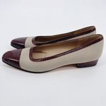 Salvatore Ferragamo  Tan‎ Beige & Brown Croc Cap Toe Flats 8.5 AAAA (Narrow) Photo 2