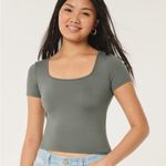Hollister NWOT  Green Seamless Square Neck Baby Tee Photo 3
