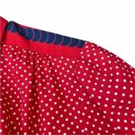 Abe Schrader Vintage Sport Red White Polka-Dot Blue Trim Belted Midi Shirt Dress Photo 4