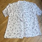 Flora Nikrooz  Pale Pink Satin Floral Striped Robe L/XL Photo 0