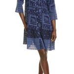 Johnny Was NWT Eliyen Dress Embroidered Blue Night Elephants Women's size Small Photo 0