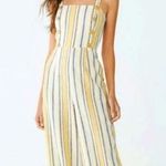 Forever 21  wide leg linen blend earthy bohemian chic jumpsuit/romper NWT SM Photo 2