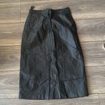 Vintage BERMANS EDGY TIMELESS Black Leather Skirt size 8 Photo 1