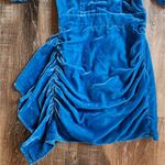 Rhode Pia Draped Velvet Mini Dress In Turquoise Size XS Sleeveless Blue Photo 7