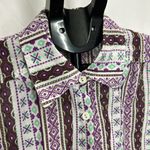 Raga Anthropologie Lightweight Purple Printed Button Up Shirt Sz M Photo 2