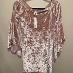 True Destiny  Off Shoulder Crushed Velvet Dress‎ Small Blush Pink Bell Sleeve Photo 0