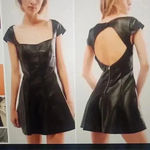 Free People  MINI VEGAN LEATHER DRESS OPEN BACK SIZE 0 NEW NO TAGS Photo 1