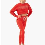 Ryderwear  Courtside Crewneck Cropped Orange Pullover Sweater Logo Women’s Medium Photo 3