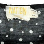 Nation Ltd  Black & White Polka Dot Satin Short Sleeve T-Shirt Size Large Top Photo 2