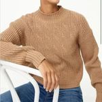 J.Crew Cotton Blend Cable Knit Sweater Mock Neck in Beige / Tan size Small Photo 0