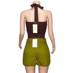 Sézane Selin Quilted Shorts, Olive Green, FR36/US4 Photo 11