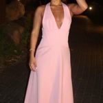 ZARA  Pink Backless Halter Dress wedding maxi long evening party coctail Photo 3