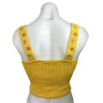 ZARA  Yellow Floral Embroidered Crochet Knit Sleeveless Crop Corset Bustier Top S Photo 4