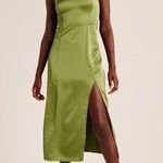 Abercrombie & Fitch  Camille Green Satin Midi Dress Size XL TALL Photo 0