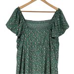 Kaileigh Kaleigh Malia Maternity Ruffle Sleeve Maxi Dress in Teal Green Floral size 2X Photo 4