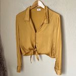 Wilfred  satin gold tie front long sleeve blouse Photo 1