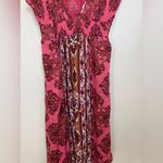 Intimately Free People That Moment Lace Slip Maxi Floral Boho Dress Large $118 Red Photo 6