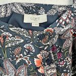 Loft Ann Taylor Dark Paisley Floral Gray Button Down Sundress Size 6 Sleeveless Photo 6