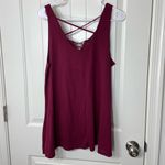 Wound Up NWOT  women’s maroon elephant‎ mandala pattern lace cross strap tank top Photo 4