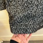 Forever 21 Faded Glory Women's Black and White Faux Wool Herringbone Trench Coat Large Photo 13