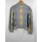 J.Crew Sweater Womens XL Gray Pastel Argyle Alpaca Wool Crewneck Pullover‎ BD026 Photo 4