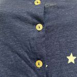 Chaser Navy Blue White Stars Patriotic Button Front Tank Top Cami Medium NWT Photo 3