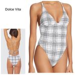 New. New. Dolce Vita plaid swimsuit. Small. Black Photo 1