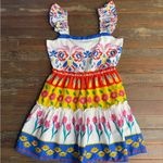 Sugar Lips Olympia Colorful Floral Ruffle Tiered Mini Dress ~ Size Medium ππ Photo 5