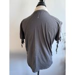 ALLSAINTS Charcoal Grey V Neck Short Sleeve T Shirt Womens Size Small Tie Detail Gray Photo 3