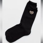 Aerie Black New York City NYC Snacks Pretzel Taxi Cab Graphic Crew Socks Photo 9