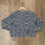 Worth New York Spacedye Cropped Long Sleeve Cardigan in Purple Jewel Tone Medium Photo 6