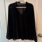 Who What Wear  Black Sheer Blouse Photo 0