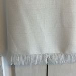 After Market Women’s White Tank Top with Blue Thin Straps and Fringe Bottom Photo 1