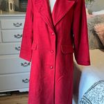 Red Vintage Long Wool Coat Womens 8P Prelude Excellent Condition Photo 1