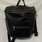 FAWN SOFT LEATHER DIAPER BAG BACKPACK GOOD CLEAN CONDITION INTERCHANGE STRAPS Black Photo 0
