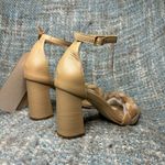 Kaanas  Soho Chunky Velvet Braid Heel with Ankle Tie in Caramel Photo 4