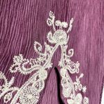 Orange Creek Sleeveless Embroidered Crushed Tank Top Pink Purple Small V-Neck Photo 4