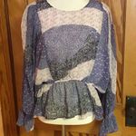 BB Dakota Patchwork Butterfly Sleeves Peplum Blouse Photo 9
